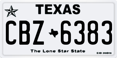 TX license plate CBZ6383