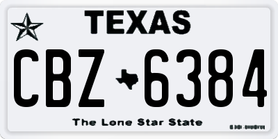 TX license plate CBZ6384