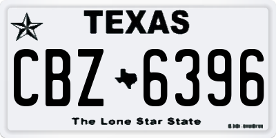 TX license plate CBZ6396