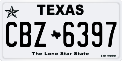 TX license plate CBZ6397