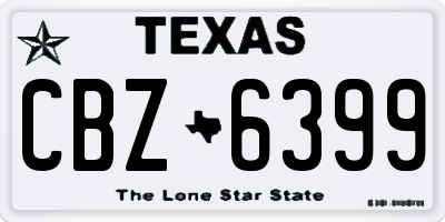 TX license plate CBZ6399