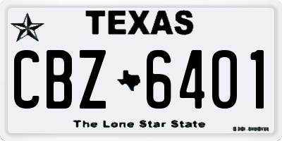 TX license plate CBZ6401