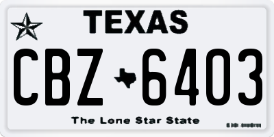 TX license plate CBZ6403