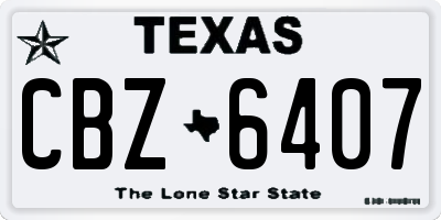 TX license plate CBZ6407