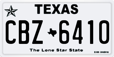 TX license plate CBZ6410