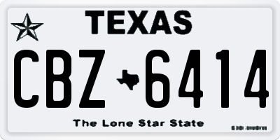 TX license plate CBZ6414