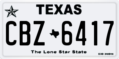 TX license plate CBZ6417