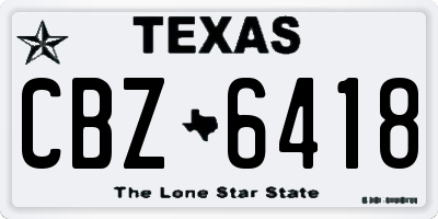 TX license plate CBZ6418