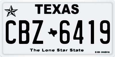 TX license plate CBZ6419