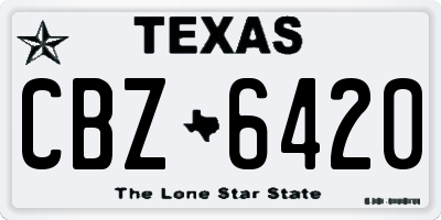 TX license plate CBZ6420