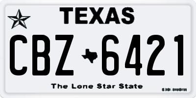 TX license plate CBZ6421