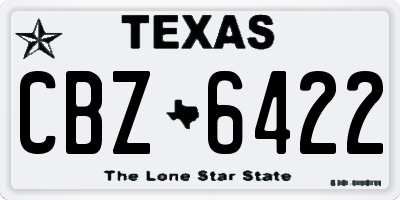 TX license plate CBZ6422