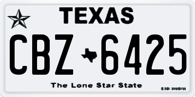 TX license plate CBZ6425
