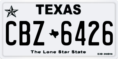TX license plate CBZ6426