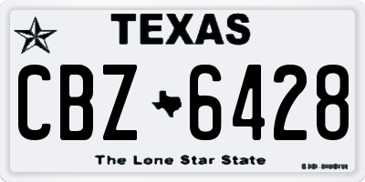 TX license plate CBZ6428