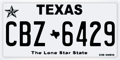 TX license plate CBZ6429