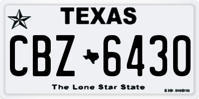 TX license plate CBZ6430