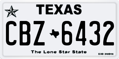 TX license plate CBZ6432