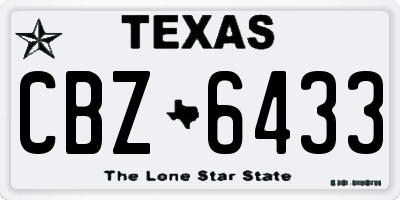 TX license plate CBZ6433