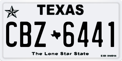 TX license plate CBZ6441