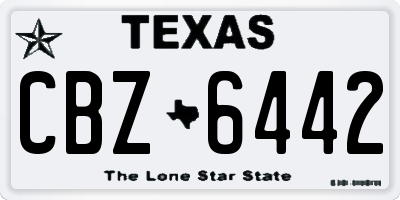 TX license plate CBZ6442