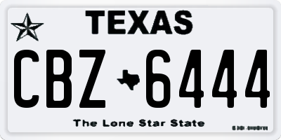 TX license plate CBZ6444