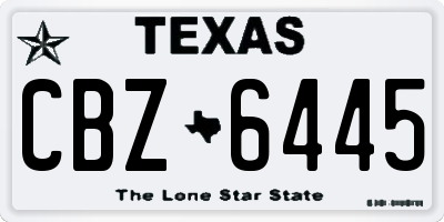 TX license plate CBZ6445