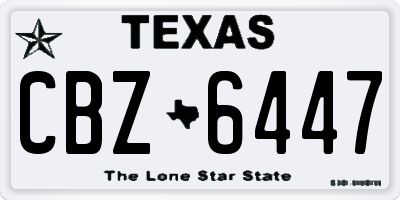 TX license plate CBZ6447