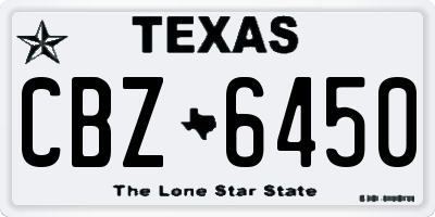 TX license plate CBZ6450