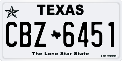 TX license plate CBZ6451