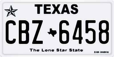 TX license plate CBZ6458
