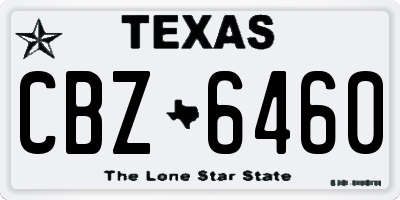 TX license plate CBZ6460