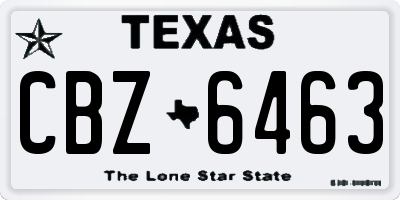 TX license plate CBZ6463