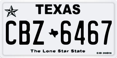 TX license plate CBZ6467