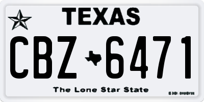 TX license plate CBZ6471