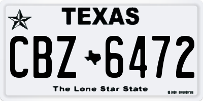 TX license plate CBZ6472