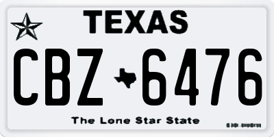 TX license plate CBZ6476
