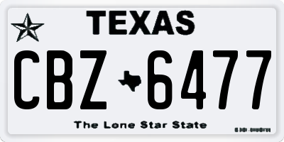 TX license plate CBZ6477