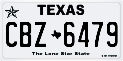 TX license plate CBZ6479