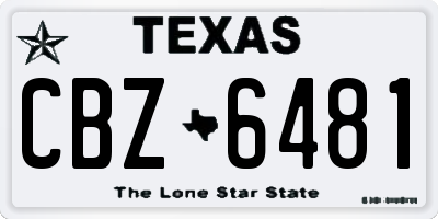 TX license plate CBZ6481