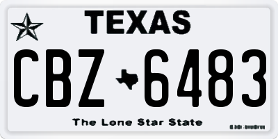 TX license plate CBZ6483