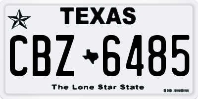 TX license plate CBZ6485