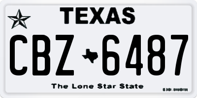 TX license plate CBZ6487