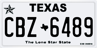 TX license plate CBZ6489