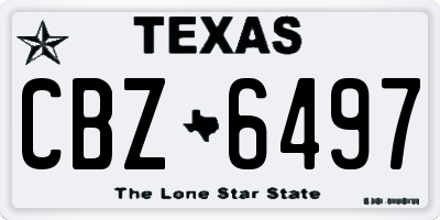 TX license plate CBZ6497