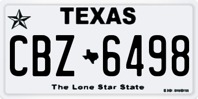 TX license plate CBZ6498