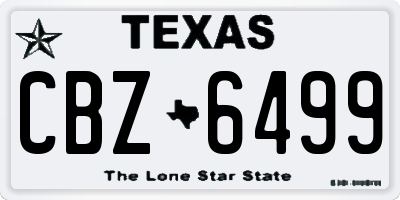 TX license plate CBZ6499