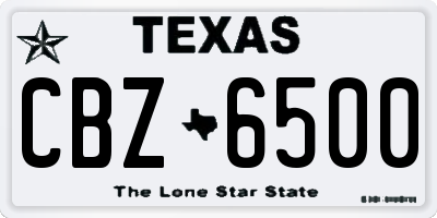 TX license plate CBZ6500