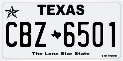TX license plate CBZ6501