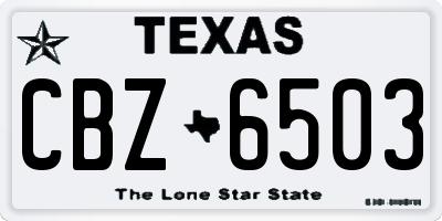 TX license plate CBZ6503